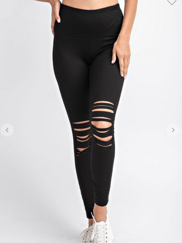 Laser cut leggings clearance black